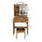 Modern Small Vanity Desk ,Featuring 3 Modes Of LED Lighting With Adjustable Brightness, 3 Drawers And Multiple Open Storage Shelves, A Hair Dryer Holder And Power Socket, And A Dressing Chair.-1319783242