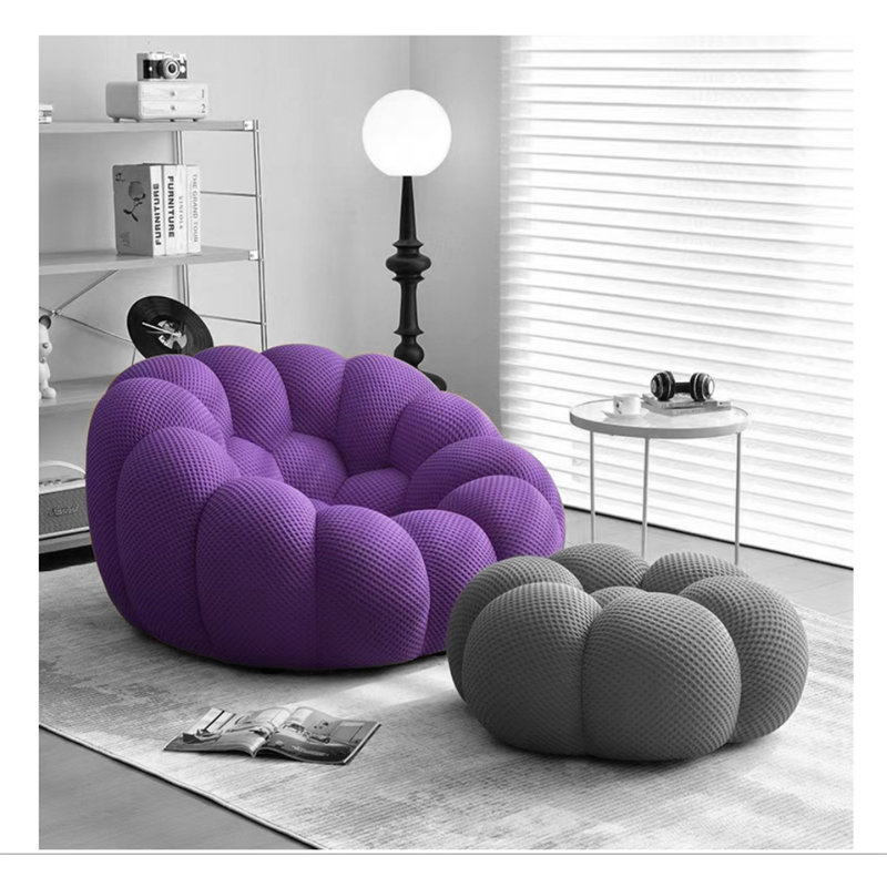 Infinity Lounge Chair, Purple Fabric