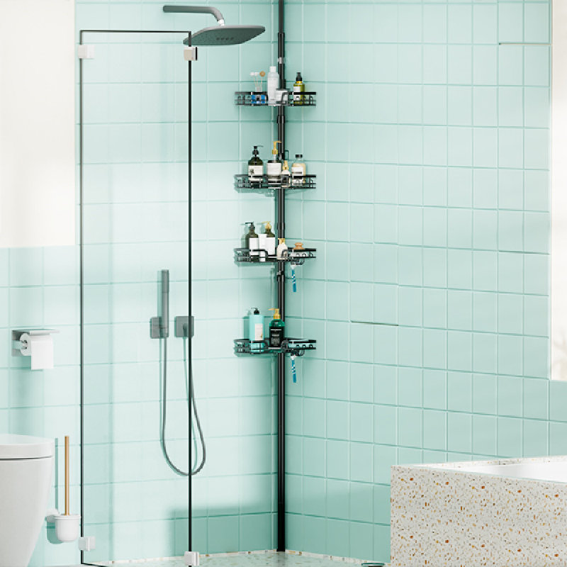 Stainless Steel Tension Bathroom Shelves