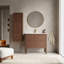 Armoire à linge murale de salle de bain à 1 porte avec tablettes en noyer Tobi