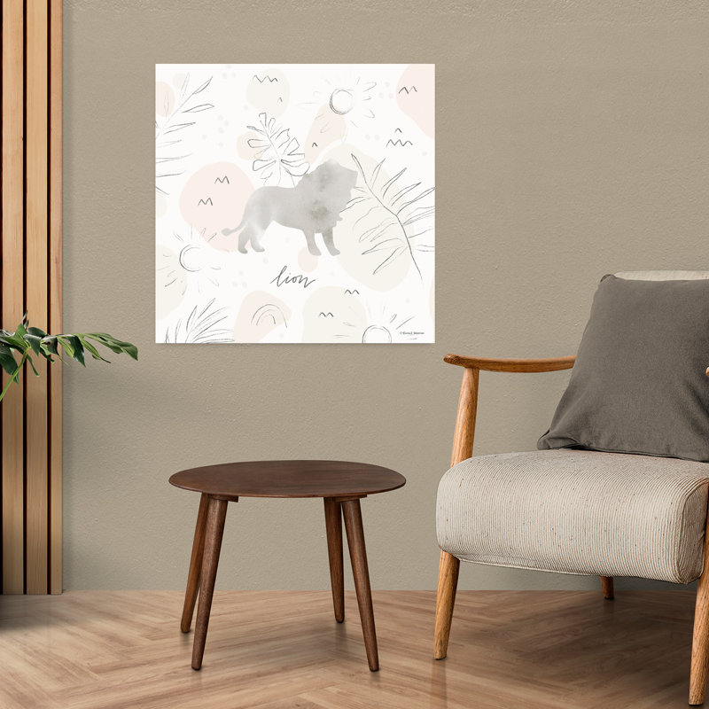 Art contemporain abstrait lion, H 24 po x l 24 po