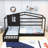  Twin Wood House Bed with Fence and Slatted Frame-1577662659