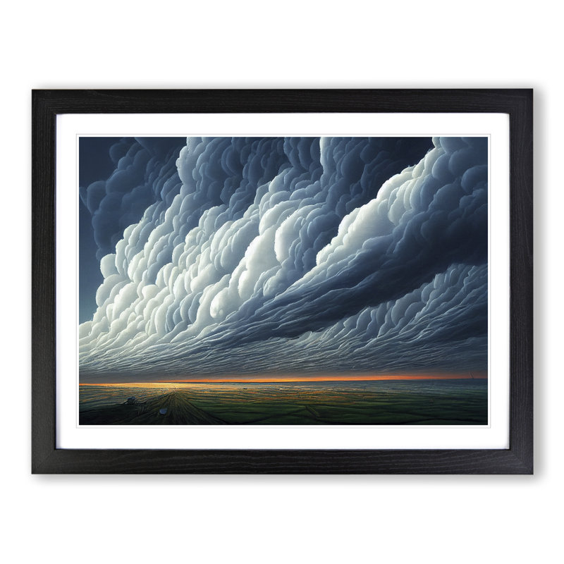 XH1022-8352X Stormy Cloud View Vol.4 - Single Picture Frame Print, 46cm H x 64cm W x 2cm D, Black Framed
