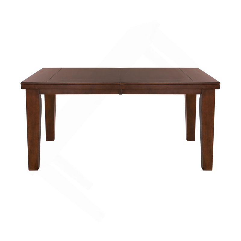Table de salle à manger rectangulaire 1 pièce en chêne foncé avec rallonge de rangement en bois