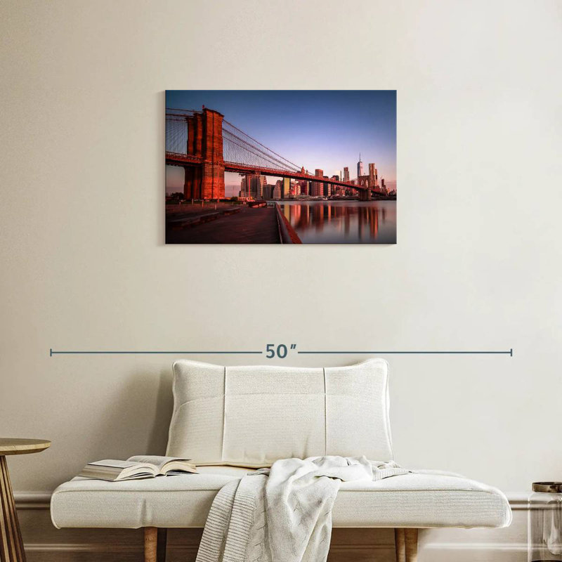 Lilie Brooklyn Bridge au lever du soleil, H 20 po x l 30 po