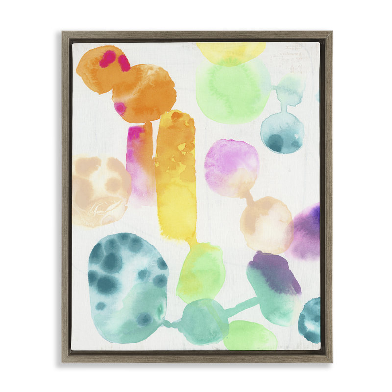 «Rainbow Watercolor Motif Floater», art mural par June Erica Vess, Cadre flottant orme Montalcino, H 31 po x l 25 po