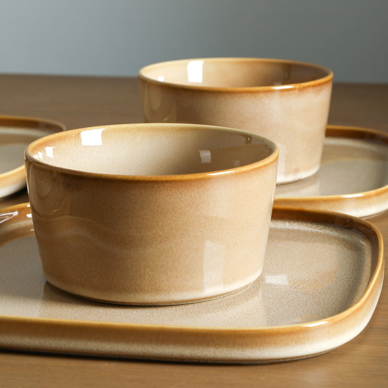 Stone Lain Cairo 12-Piece Dinnerware Set Stoneware, Beige