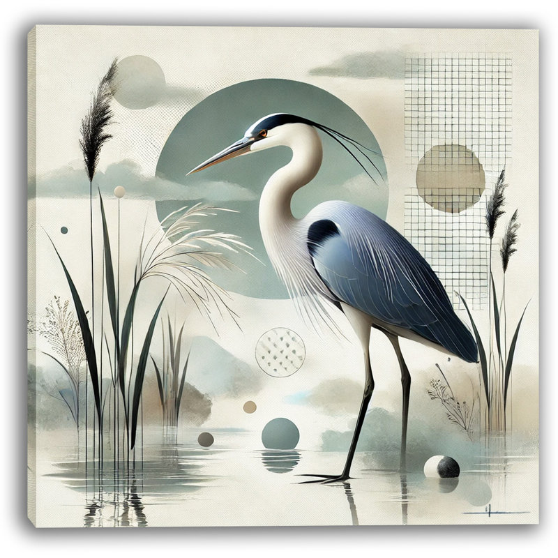 Reproduction d'art moderne sur toile, héron bleu moderne, H 12 po x l 12 po x P 1 po