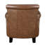 Chaise en cuir brun avec structure en bois massif, chaise d'appoint spacieuse et confortable de 21 po de largeur, ajustée-1086634765-1086634763
