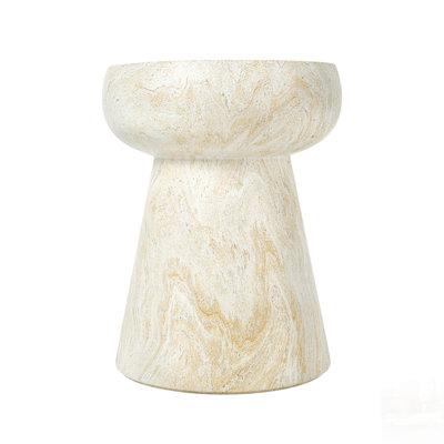 Mushroom-Shaped Design Outdoor Side Concrete Table, Modern Geometric Pedestal End Table, Multi-Functional & Decorative Coffee Table For Patio And Indoor Use