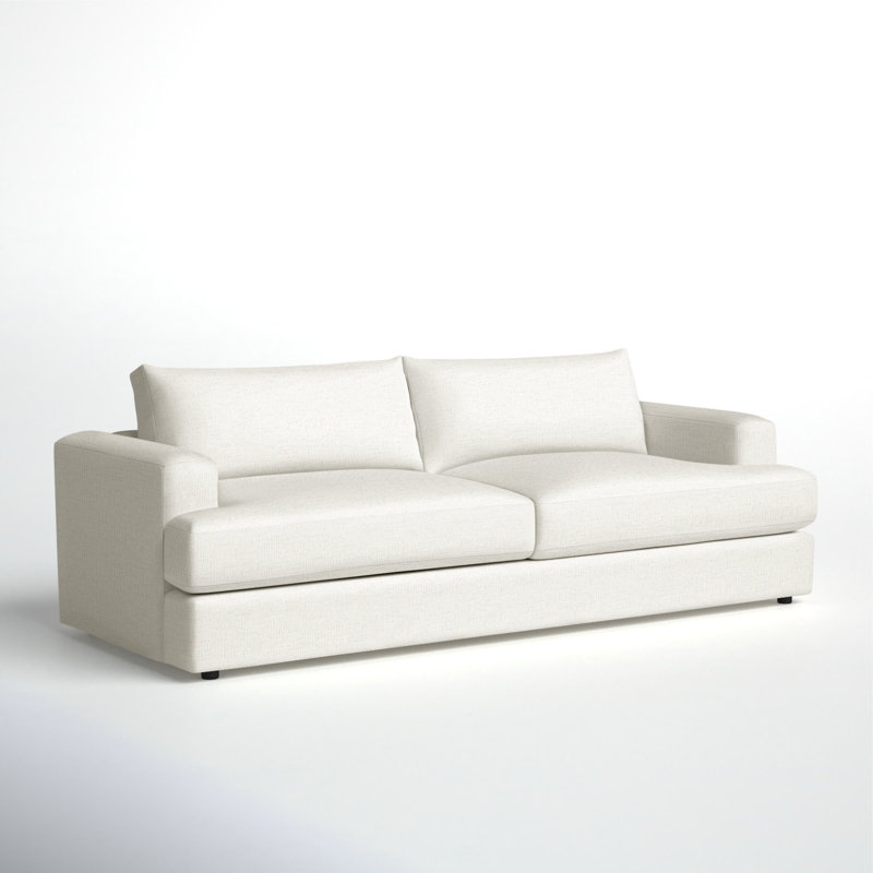 Cayden Upholstered 96'' Sofa, Drusky Moonglow Sustain® Basketweave