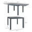 Table de salle à manger extensible pour l'extérieur, table de patio à cadre en aluminium de 41 à 83 po avec plateau en acier effet bois, table de patio extensible rectangulaire pour 6 à 8 personnes, gris foncé