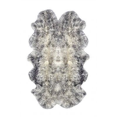 Galindo Sheepskin Gradient Gray Area Rug