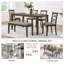Ensemble de table de salle à manger en bois 6 pièces avec 4 chaises et un banc. Ensemble de table à manger moderne pour 6 personnes, ensemble de table à manger rectangulaire pour le salon