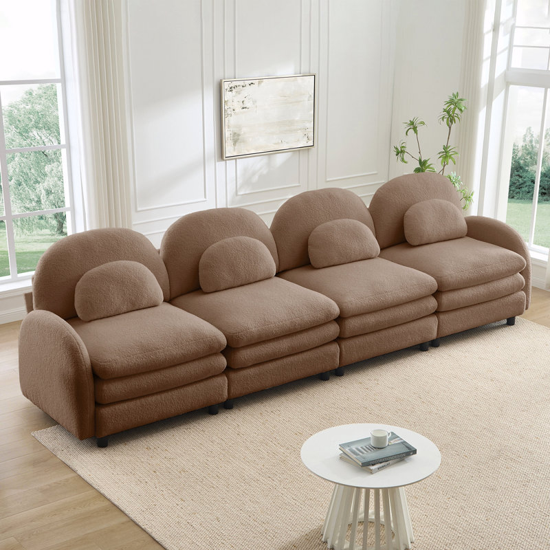 Canapé 4 places Teddy, H 35,4 po x l 129,1 po x P 33,8 po, Combinaison chameau