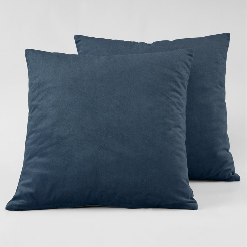Heritage Plush Velvet Throw Pillow Covers - Decorative Pillow Covers, London Blue