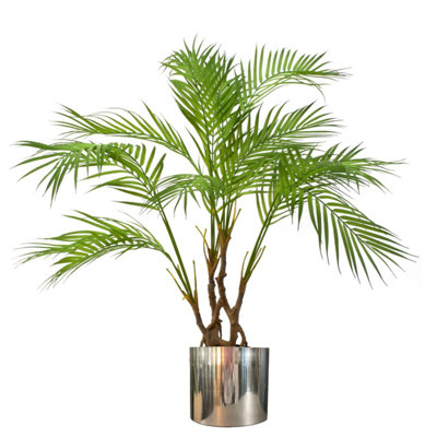 90cm Faux Palm Tree in Metal Planter