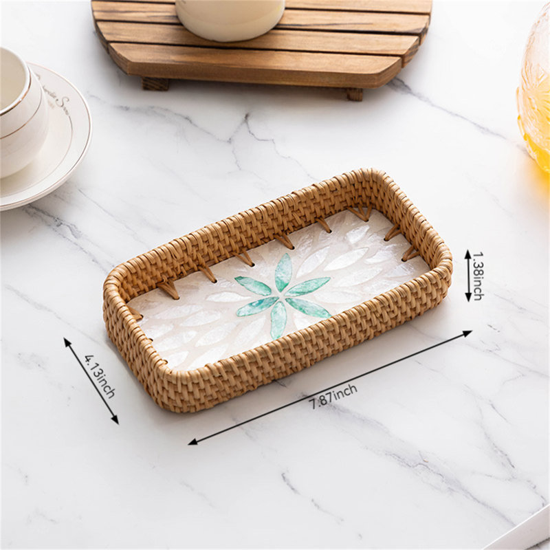 Plateau en bois Aryannah, H 1,38 po x l 7,87 po x P 4,13 po