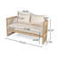 Ensemble de conversation 2 cordes en bois d'acacia avec coussins Sava