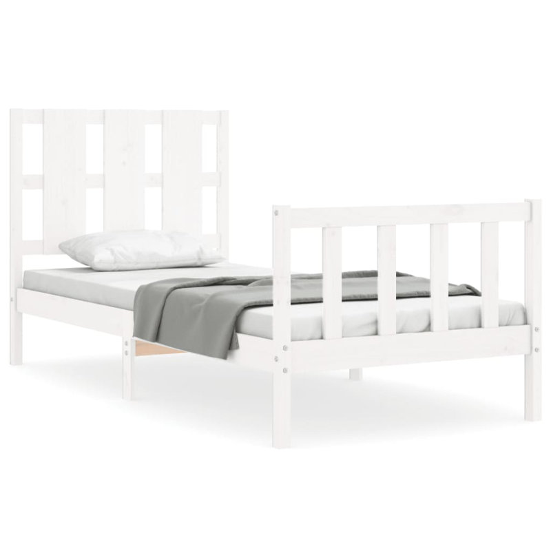 Bed Frame with Headboard, Small Single (2'6), Black