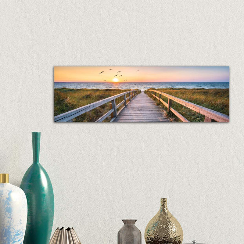 Dune Beach Panorama by Jan Becke - Wrapped Canvas Panoramic Print, 30.48 cm H x 91.44 cm W x 1.91 cm D