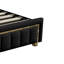 Velvet Ottoman Bed, Glam Upholstered Storage Frame With Trim-495934875-497082771