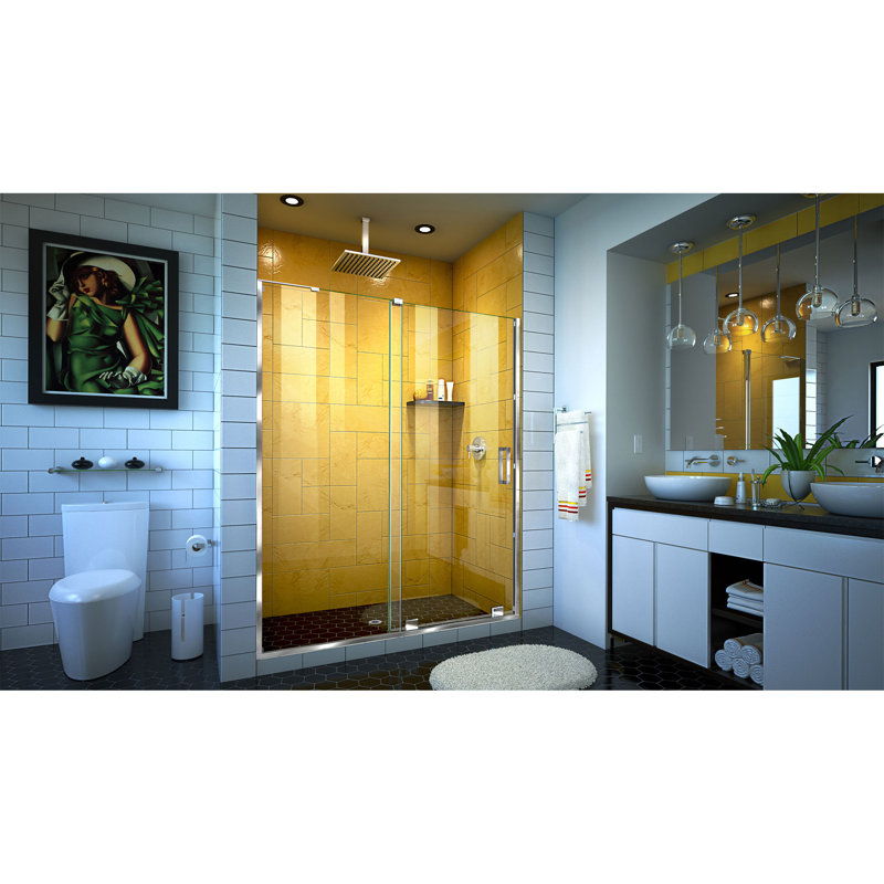 DreamLine Mirage-Z 44 - l 48 po x H 72 po porte de douche coulissante sans cadre en chrome, Chrome, 44"