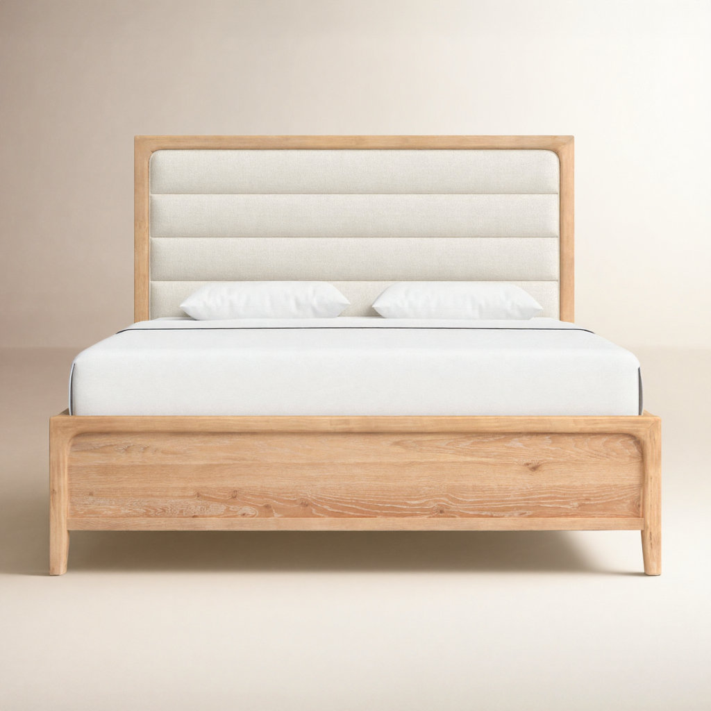 Rory Upholstered Oak Bed, California King