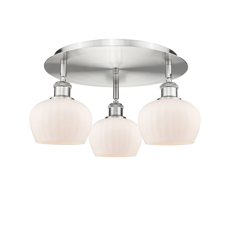 Plafonnier encastré Fenton, Blanc mat, Nickel satiné
