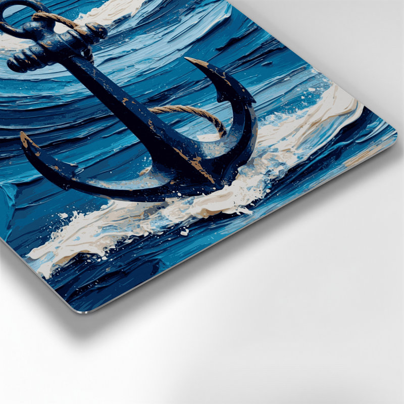 Art mural en métal bleu marine, H 16 po x l 16 po