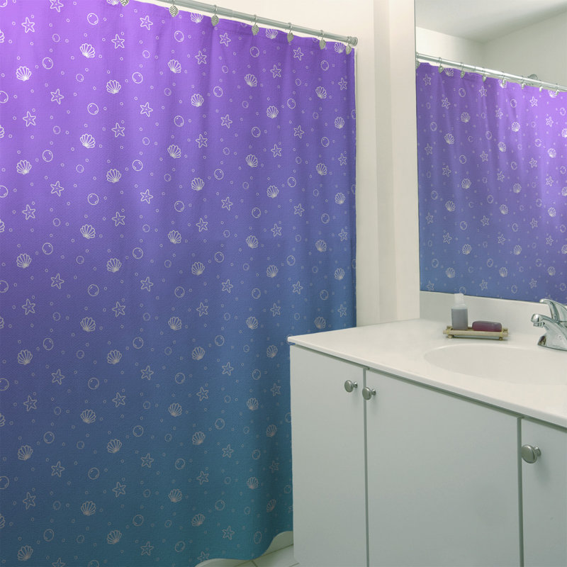 Rideau de douche Seashell, Mauve / bleu sarcelle
