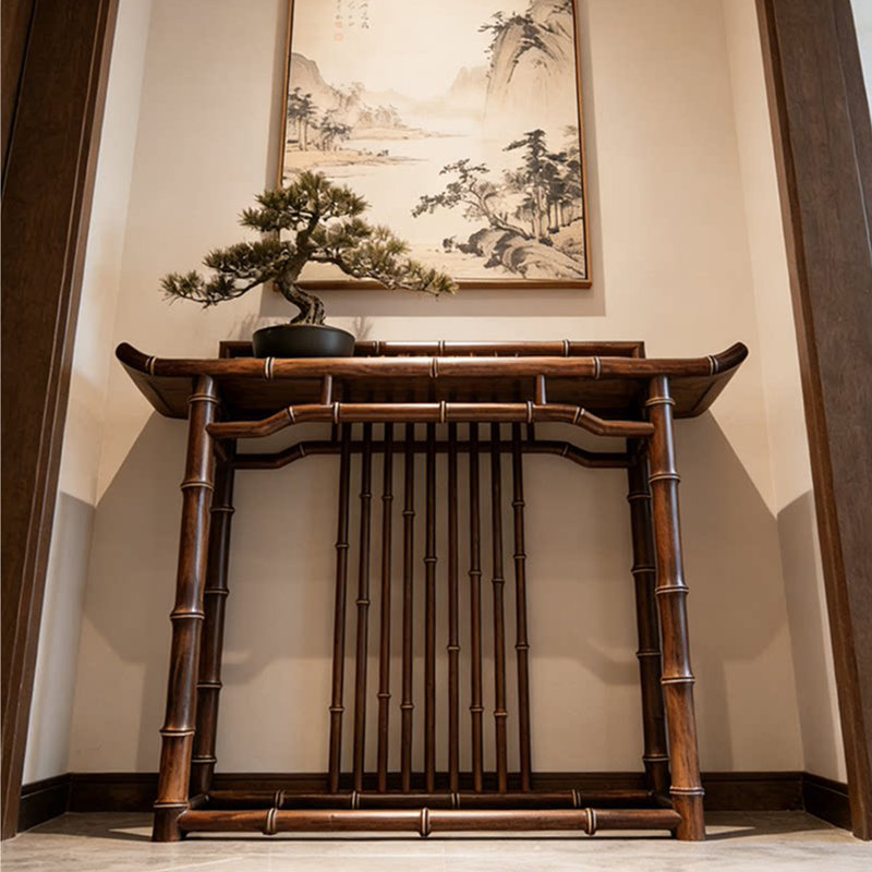 Nouvelle console en bois de style chinois., H 35,4 po x l 47,2 po x P 15,7 po