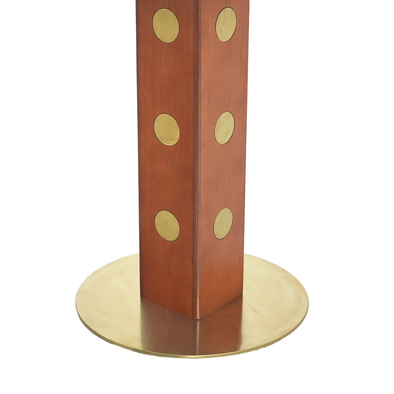 Table de salle à manger ronde moderne, table en verre trempé de 33,5 po avec pieds en bois et base dorée, table de cuisine pour 2 personnes pour petit espace, capacité de poids de 150 lb (seulement la table de Négociation)