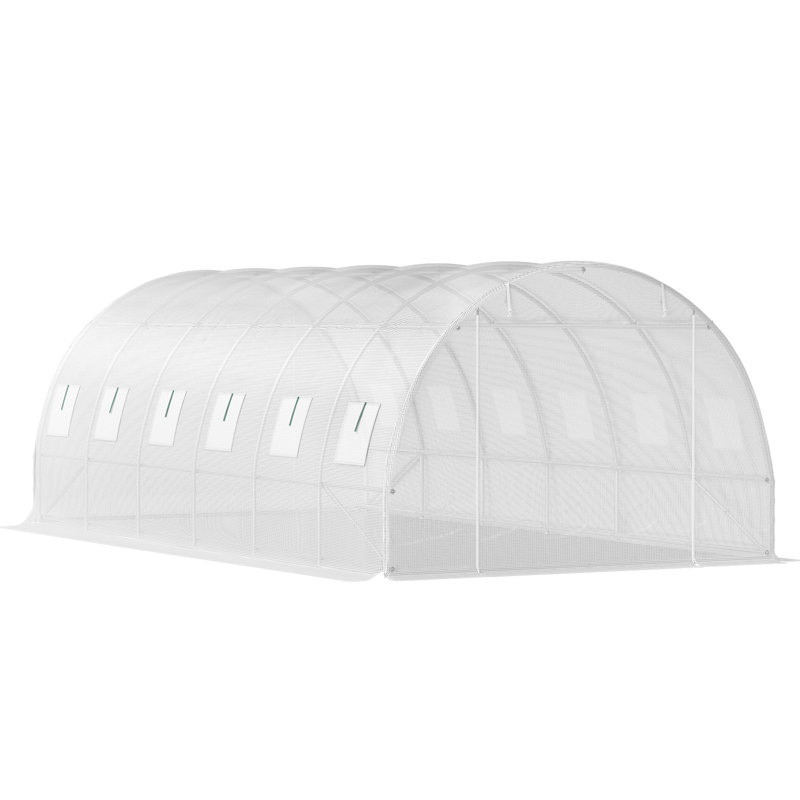 Serre de plain-pied sans porte, serre chaude pour plante portable avec cerceaux en acier galvanisé