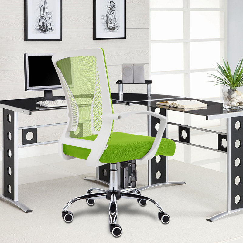 Chaise de travail en filet Mashea, Noir, Lime