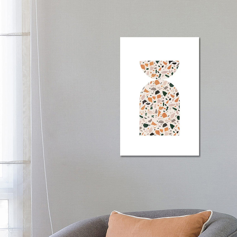 Abstract Terrazzo by Whales Way - Painting on Canvas, 66.04cm H x 45.72cm W x 1.91cm D, Wrapped Canvas