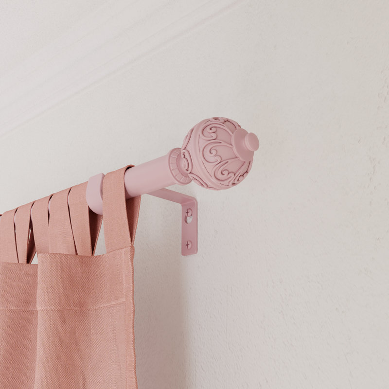 Tringle à rideaux simple réglable en métal Galure, rose, 28" - 48"