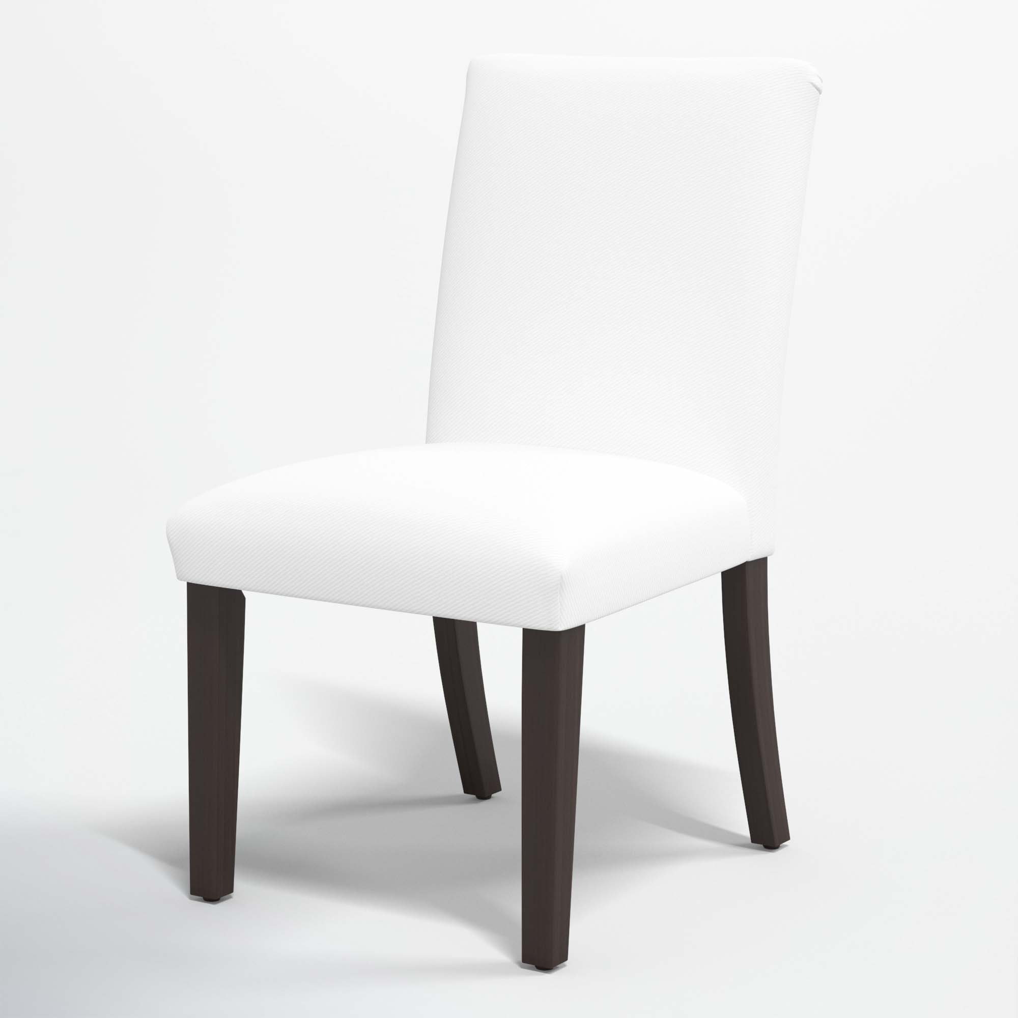 Benson Upholstered Side Chair, White Performance Twill