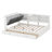 Full Size Platform Bed Daybed With L-Shaped Storage Shelves And Upholstered Headboard, 2 Drawers And Rotatable Storage Board-1492336794