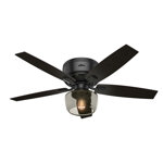 52" Bennett 5 - Blade Flush Mount Ceiling Fan with Lights and Remote