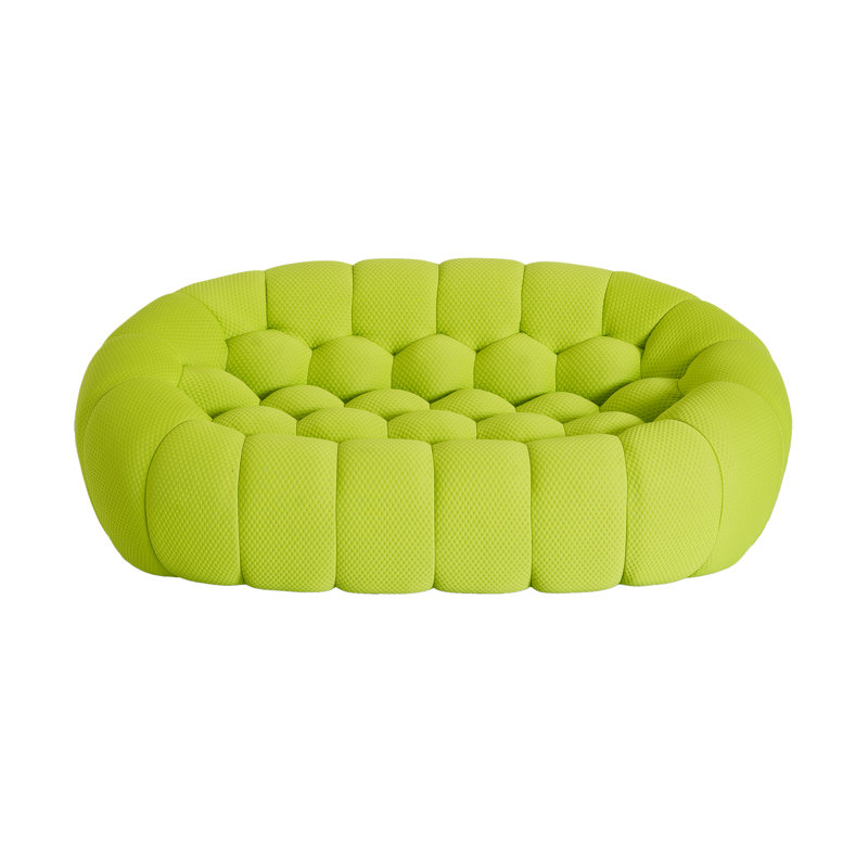 Canapé rembourré Cenie, sans assemblage requis, Vert pastel, H 30,71 po x l 78,74 po x P 42,52 po