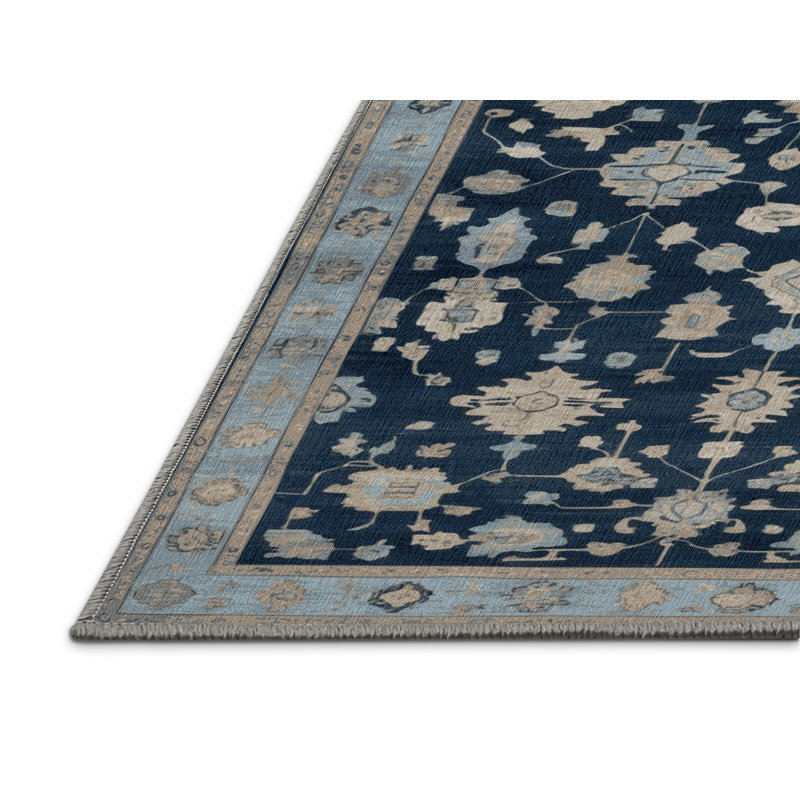 Tapis gris lavable à la machine, Rond 3 pi