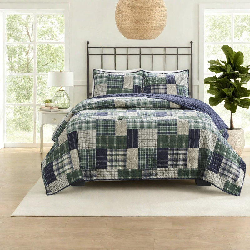 Reversible Bedding Sets, Microfiber King Quilt, Rustic Farmhouse Home
