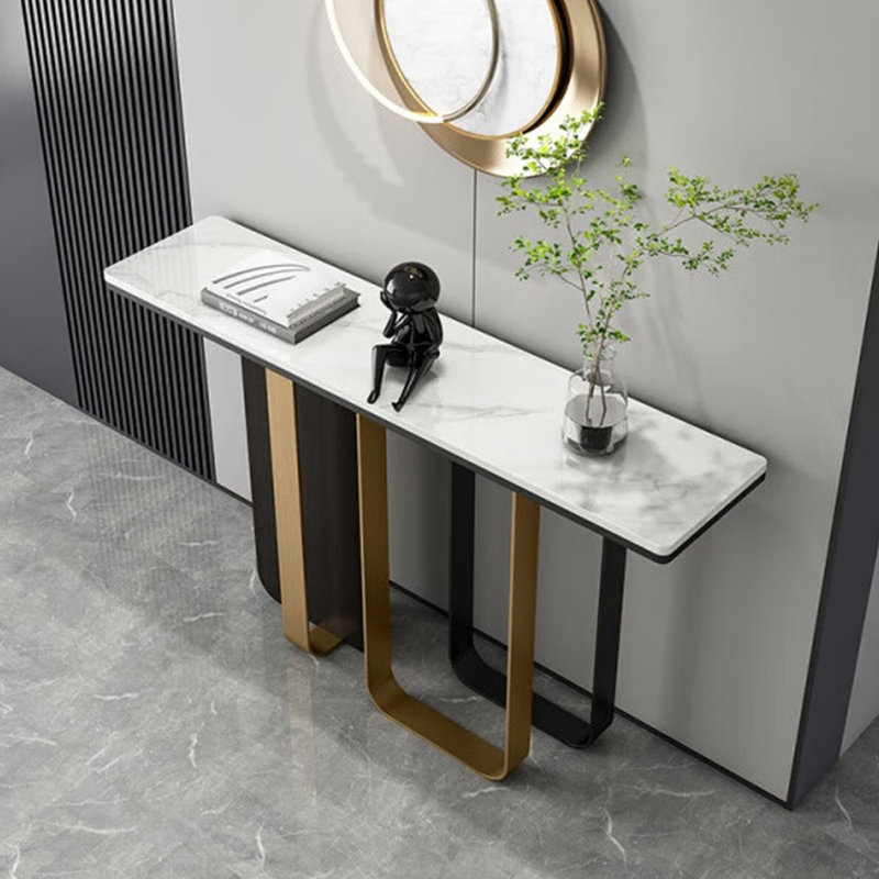 Table de porche en pierre frittée de style français., H 33,4 po x l 47,2 po x P 13,7 po