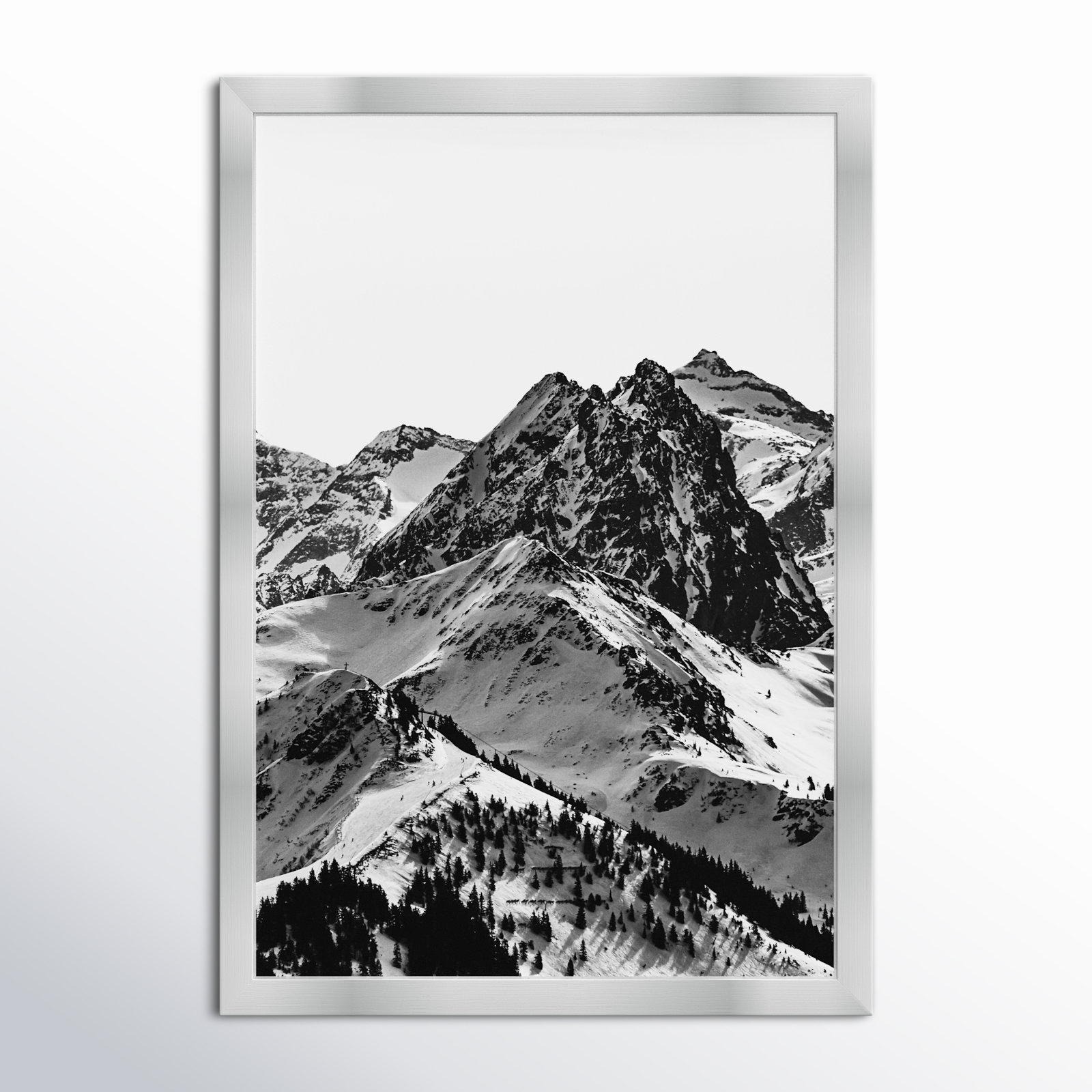 Up the Mountain Print by Oliver Gal, 32" H x 22" W x 0.5" D, Silver