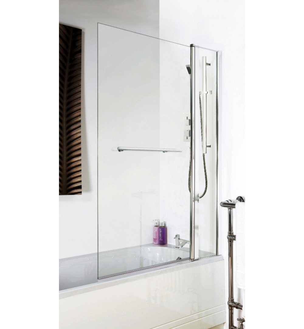 983mm - 1005mm W x 1435mm H Hinged Semi-Frameless Tub Door with Clear Glass