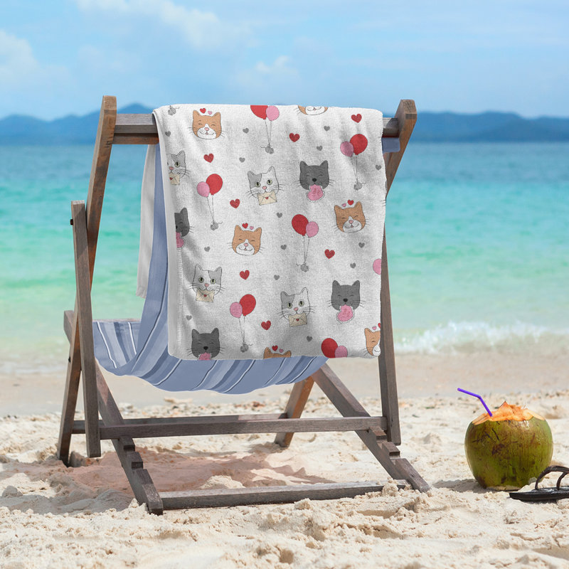 Beach Towel, Gray, Poly/Cotton