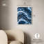 Abstrait bleu azur sur toile, art abstrait bleu sarcelle -424949136-424949140