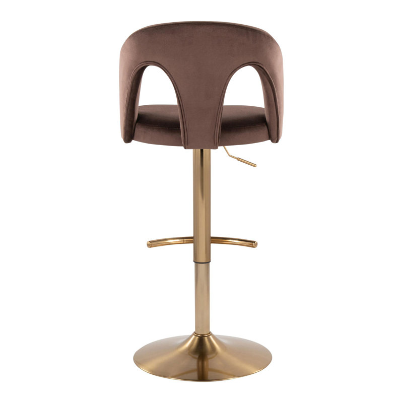 Tabouret de bar réglable, Doré, Brun