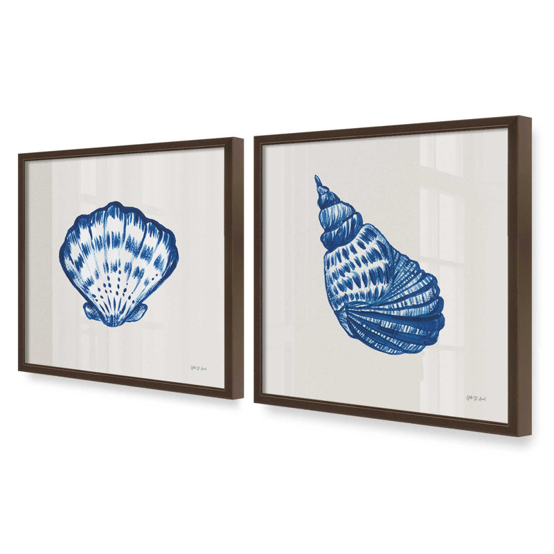 «Seas the Day», ensemble de 2 impressions, 20 po x 20 po, Impression encadrée, Brun Belvinder
